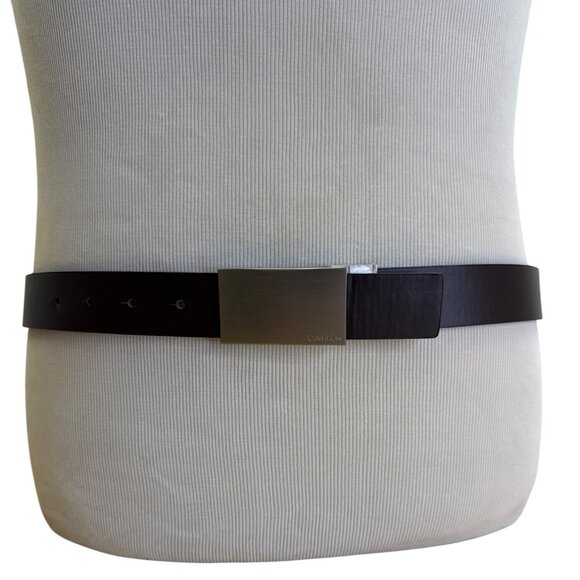 Calvin Klein Mens Reversible Leather Belt With Brushed Silver Buckle Size 41 - Picture 1 of 8